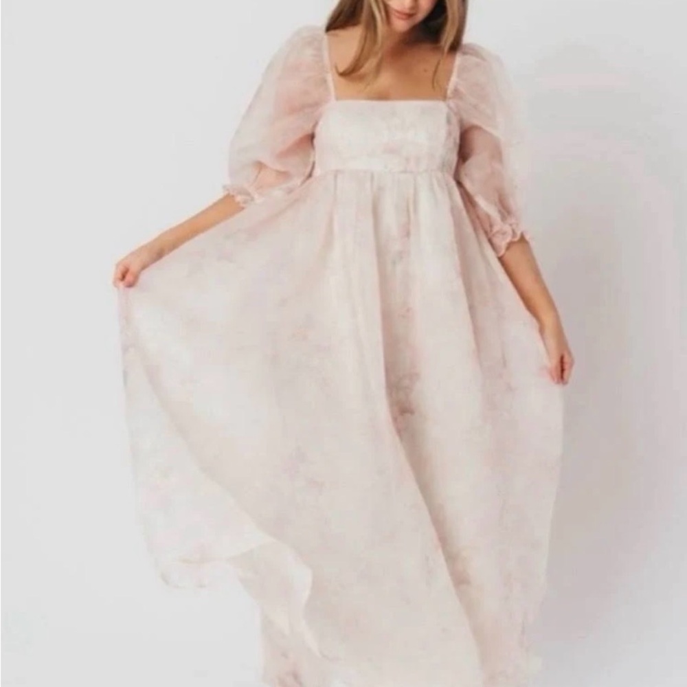 Elegant Cream blush Midi Dress